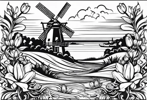 Dutch lineage/heritage tattoo using either the dutch republic lion, windmills, tulips or a combination. Keep it simple and more gothic tattoo idea