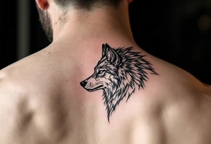 mongolian grey wolf tattoo idea