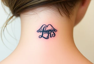 Small Kiss mark with the initials lrs tattoo idea