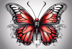 red butterfly spider dreamy tattoo idea