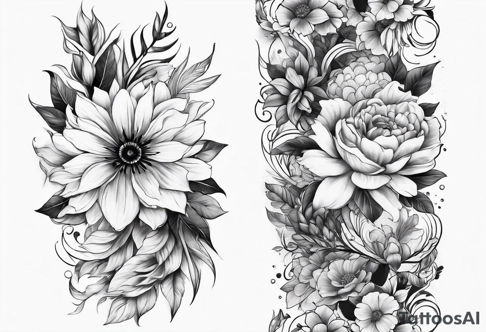 Floral Space Spine Tattoo tattoo idea