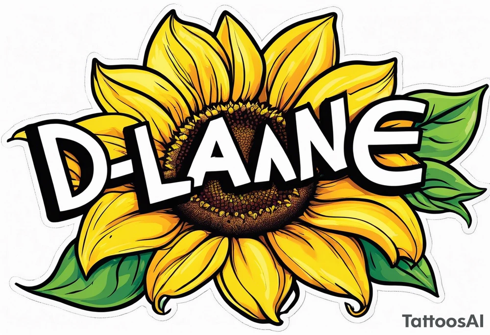 The word Delanie and incorporate a sunflower tattoo idea