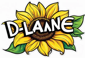 The word Delanie and incorporate a sunflower tattoo idea