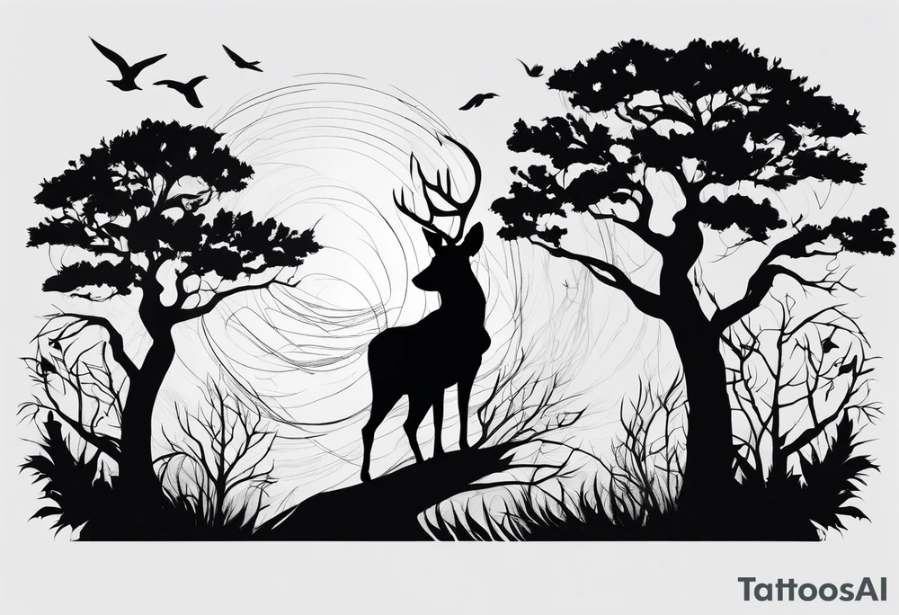 Bäume silhouette tattoo idea