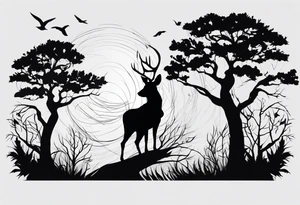 Bäume silhouette tattoo idea