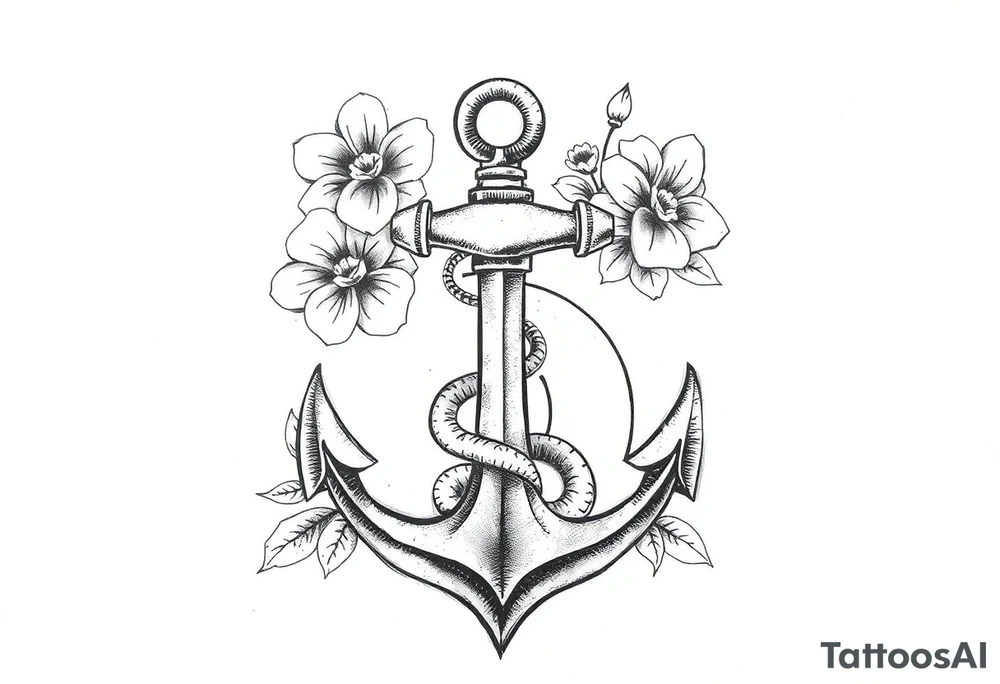 number 6 with flowers surrounding it and a fouled anchor with a small asp snake around the anchor
, fleur des lis, tattoo idea