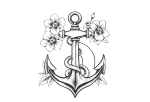 number 6 with flowers surrounding it and a fouled anchor with a small asp snake around the anchor
, fleur des lis, tattoo idea