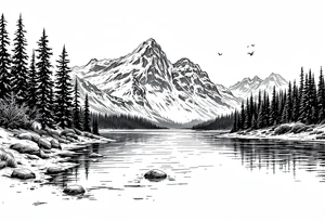 really big lake tattoo idea