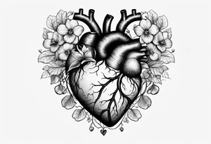 Heart made with violets tattoo idea