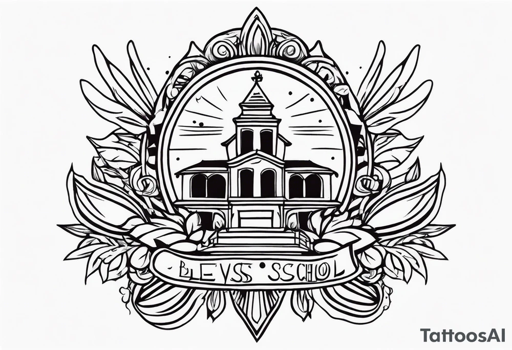 bless you 

old school vintage simple traditional design 

bold color simple tattoo idea