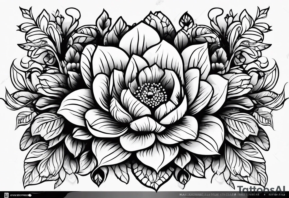 ornaments of flowers tattoo idea