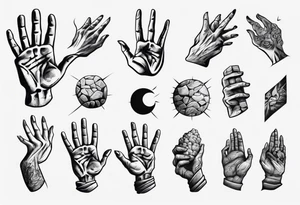 Stone with two hands shaking on it tattoo idea