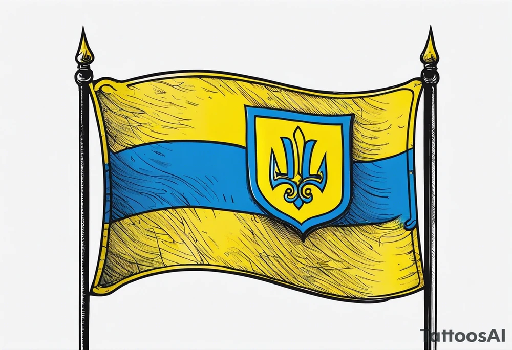 flag of Ukraine tattoo idea