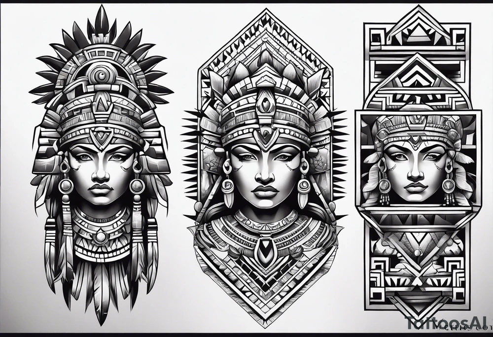 aztec sleeve tattoo idea