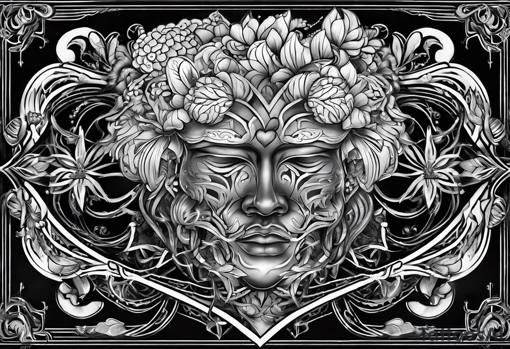 Brain and heart balance tattoo idea