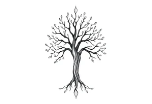 mystical tree of life tattoo idea