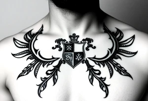 Smith Irish family crest whole chest tattoo idea