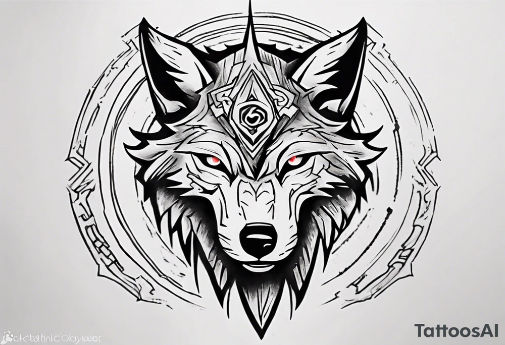 wolf head from zelda twilight princess front tattoo idea