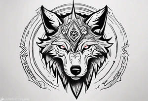 wolf head from zelda twilight princess front tattoo idea
