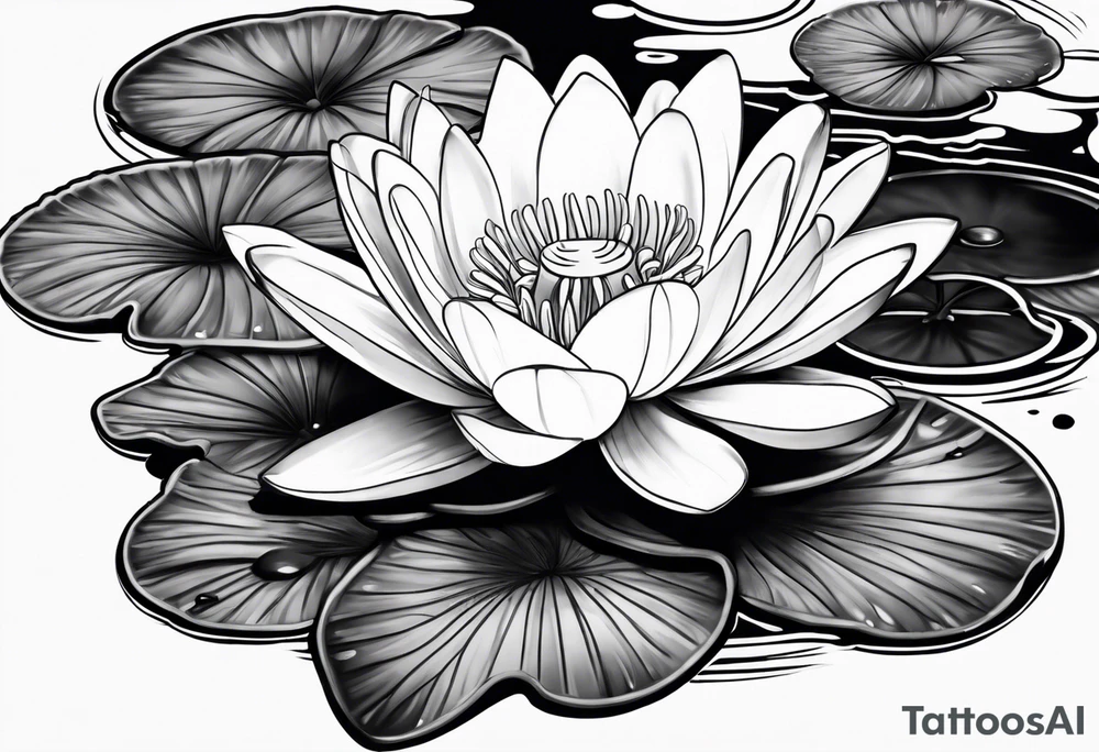 Violets, water lily tattoo idea