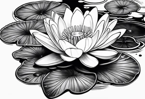 Violets, water lily tattoo idea