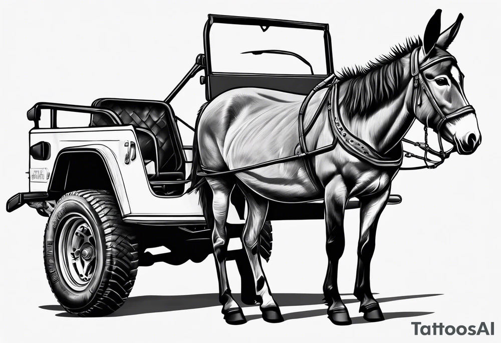 Donkey and a jeep gladiator tattoo idea