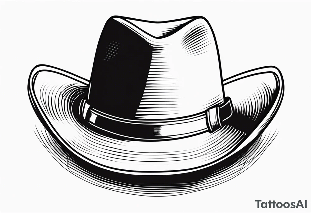 skeleton cowboy hat tattoo idea