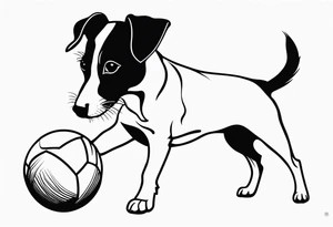 jack Russell with ball in its mouth tattoo idea