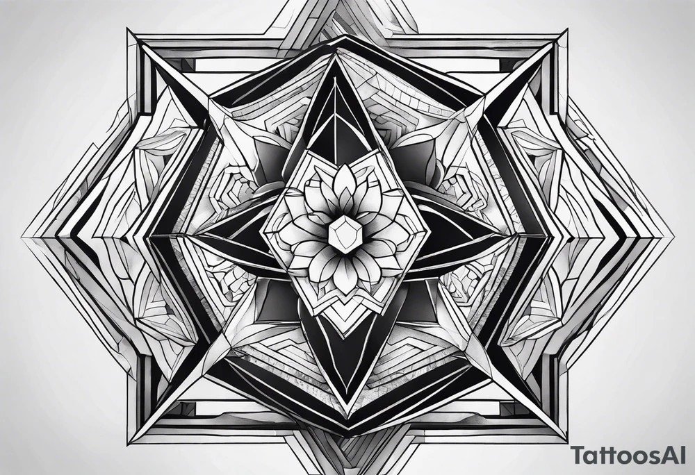 chest geometric hexagon tattoo tattoo idea