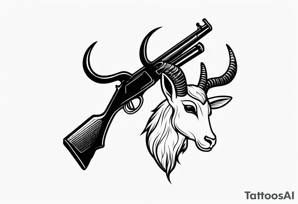 capricorn with sunglasses and shotgun tattoo idea