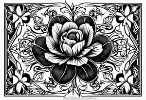 Scottish thistle, 4 leaf clover, Tudor rose tattoo idea