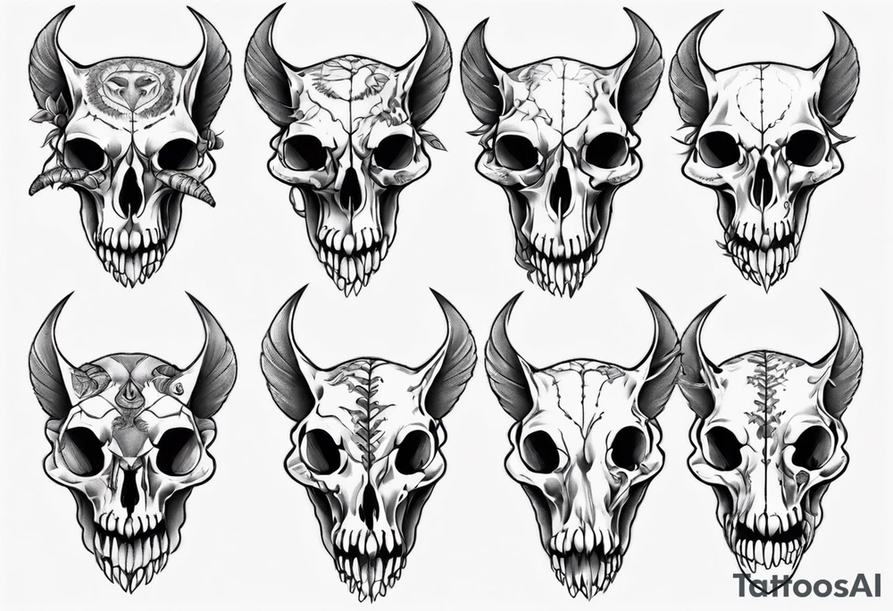possum skull tattoo idea