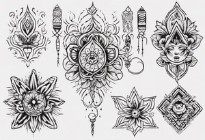 Minimalist Ornemental traditional henne style tattoo idea