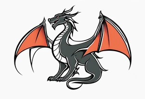 Dragon in color minimalism tattoo idea
