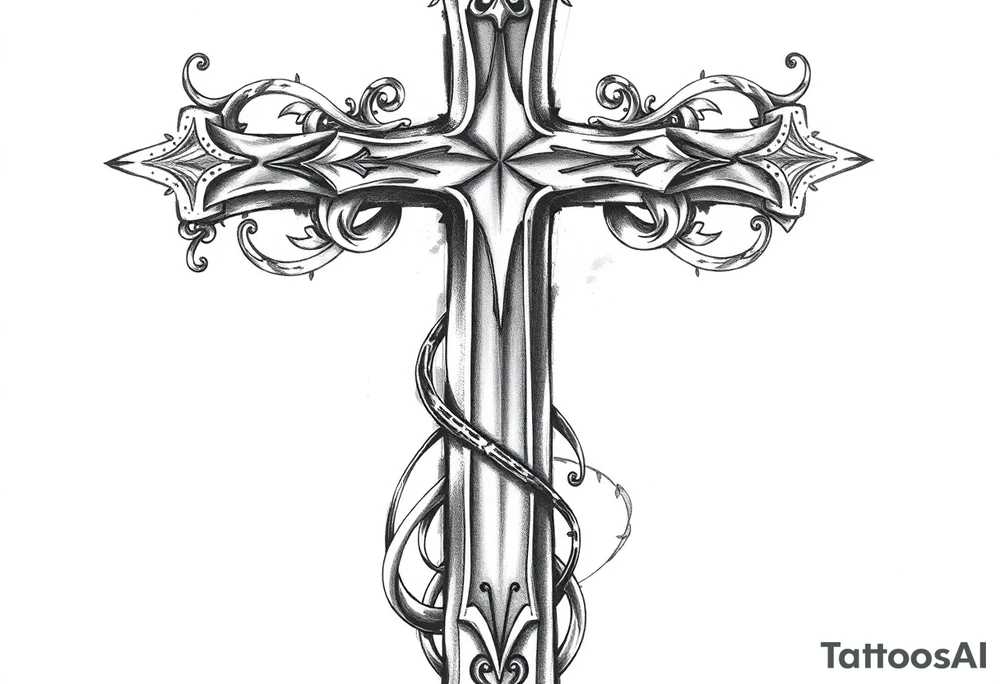 Arm cross tattoo idea