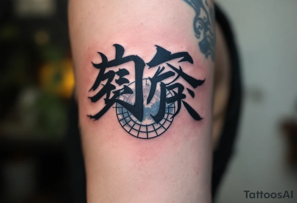 japanese chracters 静けさ 
Color: Cool shades of blue and gray, conveying calm, stillness, and peacefulness. tattoo idea