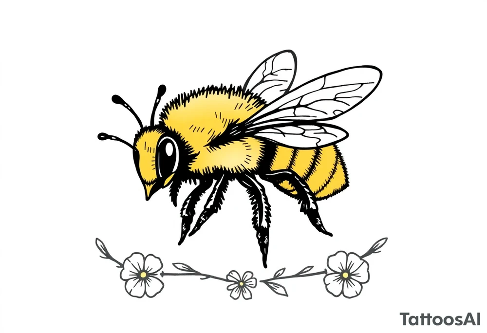 Cartoon bee tattoo idea