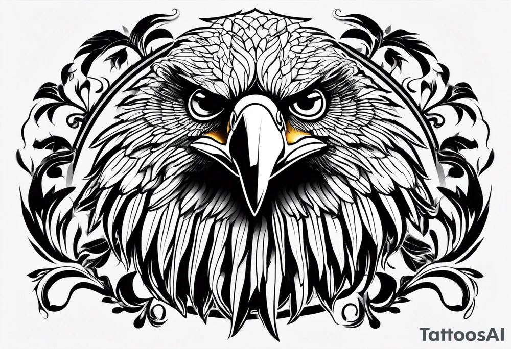 Byzantine eagle with background tattoo idea