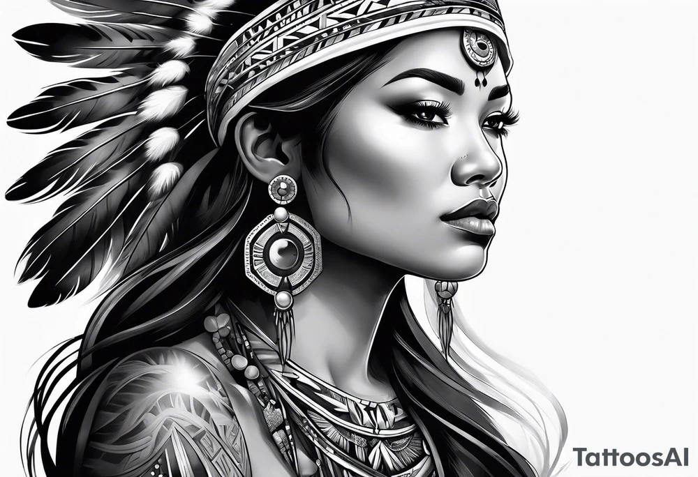 Navajo woman ethereal goddess tattoo idea