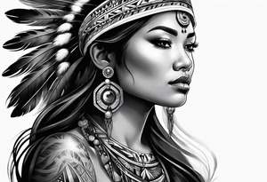 Navajo woman ethereal goddess tattoo idea