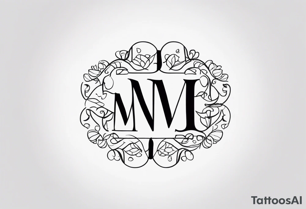 Married couples initials together tattoo idea