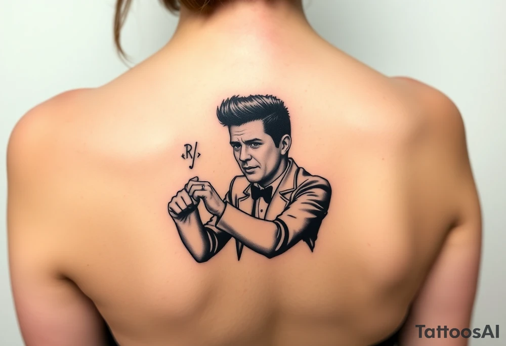 Rick Astley Never Gonna Give You Up Shaking Hands Left to Right Dance Pose tattoo idea
