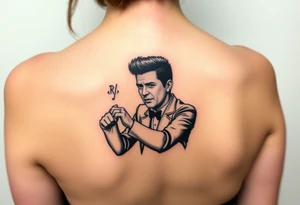 Rick Astley Never Gonna Give You Up Shaking Hands Left to Right Dance Pose tattoo idea