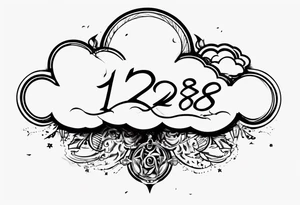 a cloud with the date 12.08.05 tattoo idea