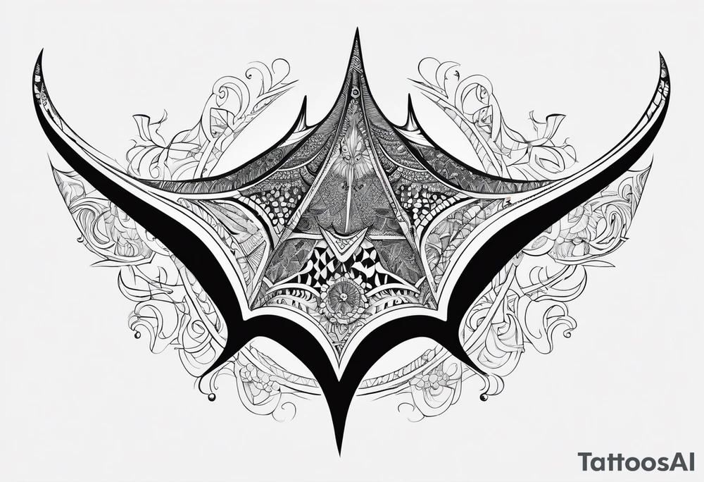 A manta ray with a sea star as a tribal tattoo or an abstract geometric tattoo tattoo idea
