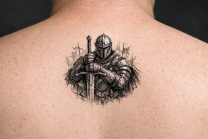 a knight who wields a sword. tattoo idea