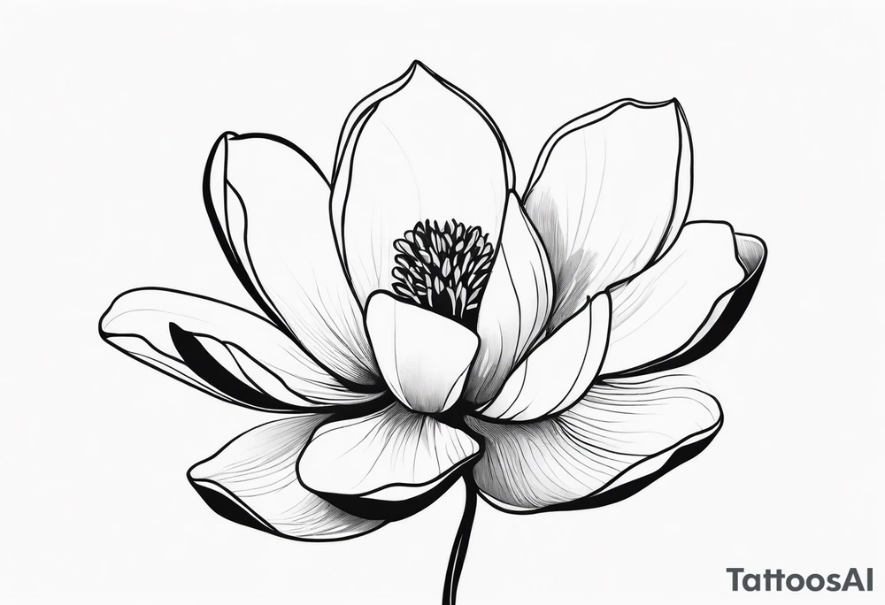 I need a Fineline magnolia flower, really long and thin. It should be vertically long tattoo idea