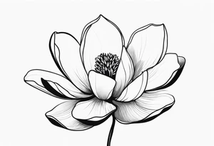 I need a Fineline magnolia flower, really long and thin. It should be vertically long tattoo idea