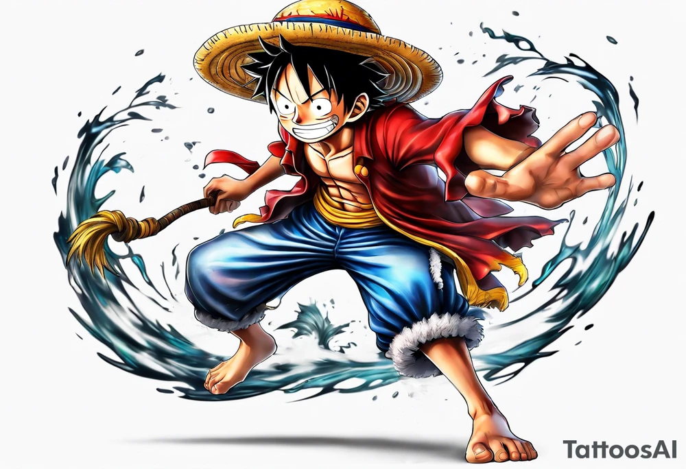 Luffy with gear 5 tattoo idea