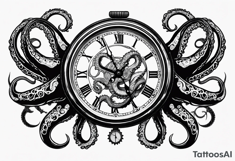 pocket watch attacked by an aggressive octopus tattoo idea pocket watch attacked by an aggressive octopus tattoo idea
